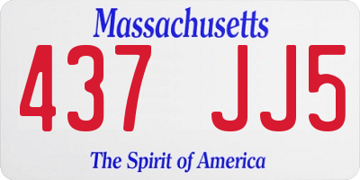 MA license plate 437JJ5