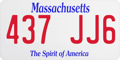 MA license plate 437JJ6