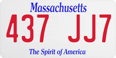 MA license plate 437JJ7