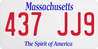 MA license plate 437JJ9