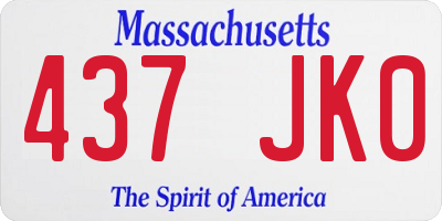MA license plate 437JK0