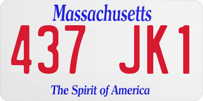 MA license plate 437JK1