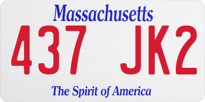 MA license plate 437JK2