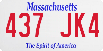MA license plate 437JK4