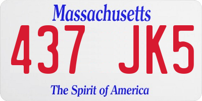 MA license plate 437JK5