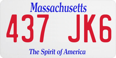 MA license plate 437JK6