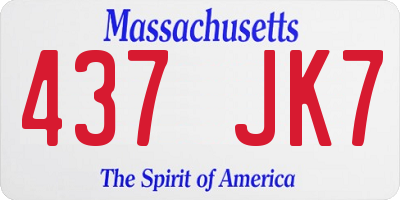 MA license plate 437JK7