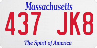 MA license plate 437JK8