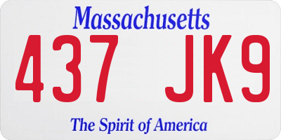 MA license plate 437JK9