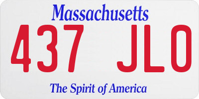 MA license plate 437JL0