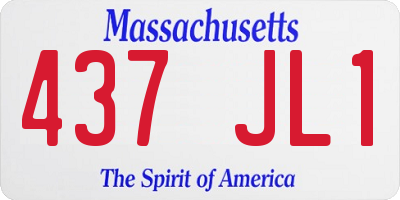 MA license plate 437JL1