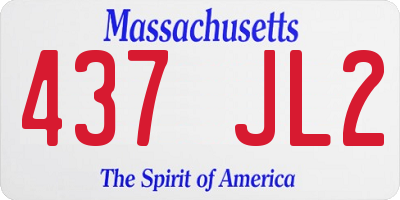 MA license plate 437JL2