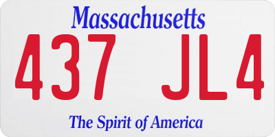 MA license plate 437JL4