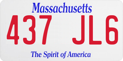 MA license plate 437JL6