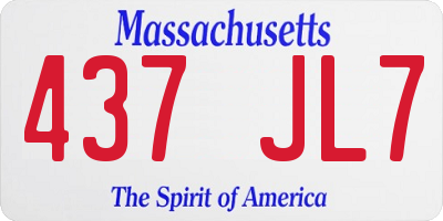 MA license plate 437JL7