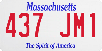 MA license plate 437JM1