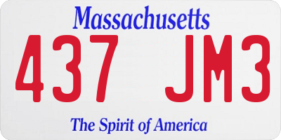 MA license plate 437JM3