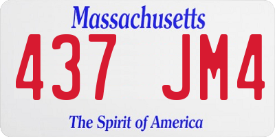 MA license plate 437JM4