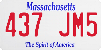 MA license plate 437JM5
