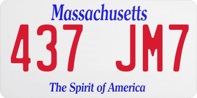 MA license plate 437JM7