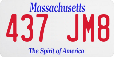 MA license plate 437JM8