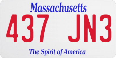MA license plate 437JN3