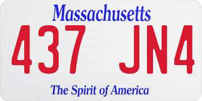 MA license plate 437JN4