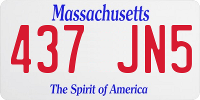 MA license plate 437JN5