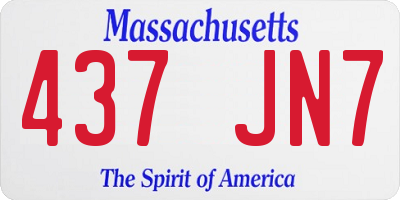 MA license plate 437JN7