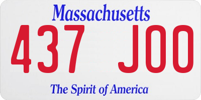 MA license plate 437JO0