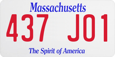 MA license plate 437JO1