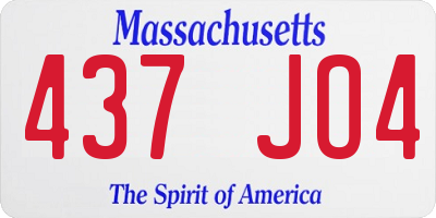 MA license plate 437JO4