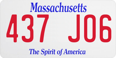 MA license plate 437JO6