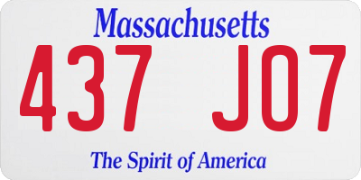 MA license plate 437JO7