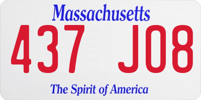 MA license plate 437JO8