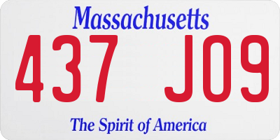 MA license plate 437JO9