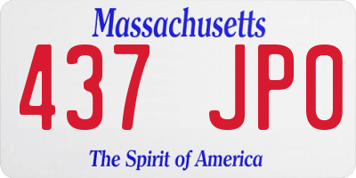 MA license plate 437JP0