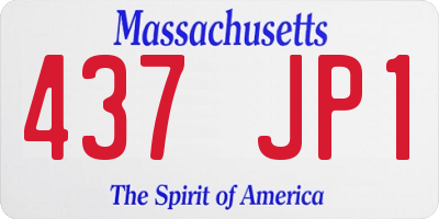 MA license plate 437JP1