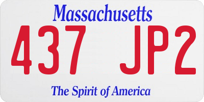 MA license plate 437JP2