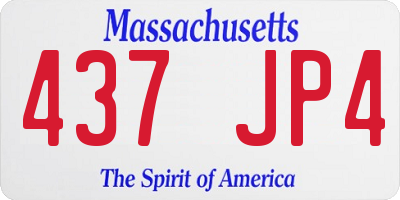 MA license plate 437JP4