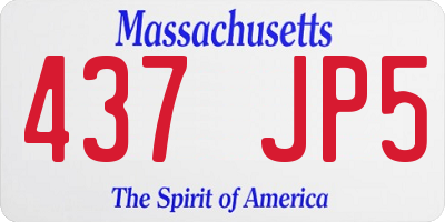 MA license plate 437JP5