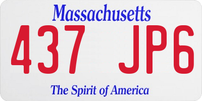 MA license plate 437JP6