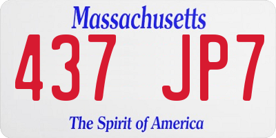 MA license plate 437JP7