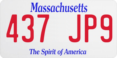 MA license plate 437JP9