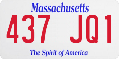 MA license plate 437JQ1