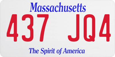 MA license plate 437JQ4