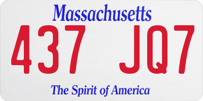 MA license plate 437JQ7