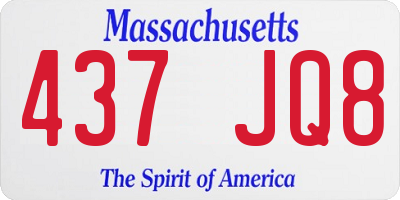 MA license plate 437JQ8