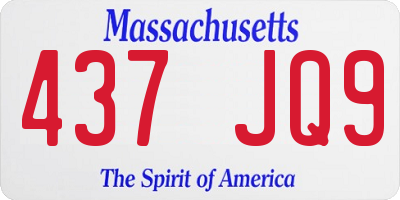 MA license plate 437JQ9