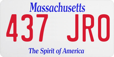 MA license plate 437JR0